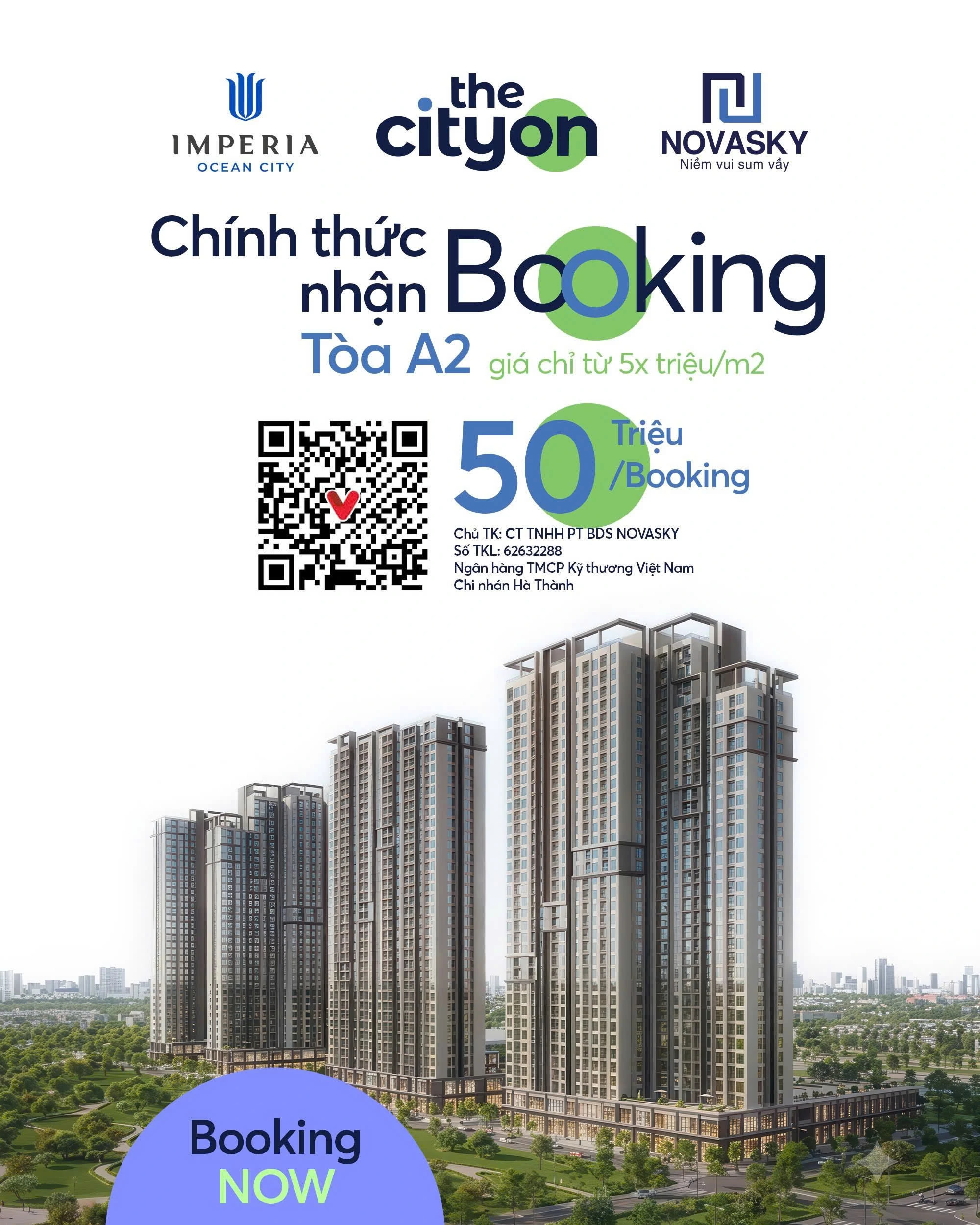 Thông tin booking tòa A2 The CityOn