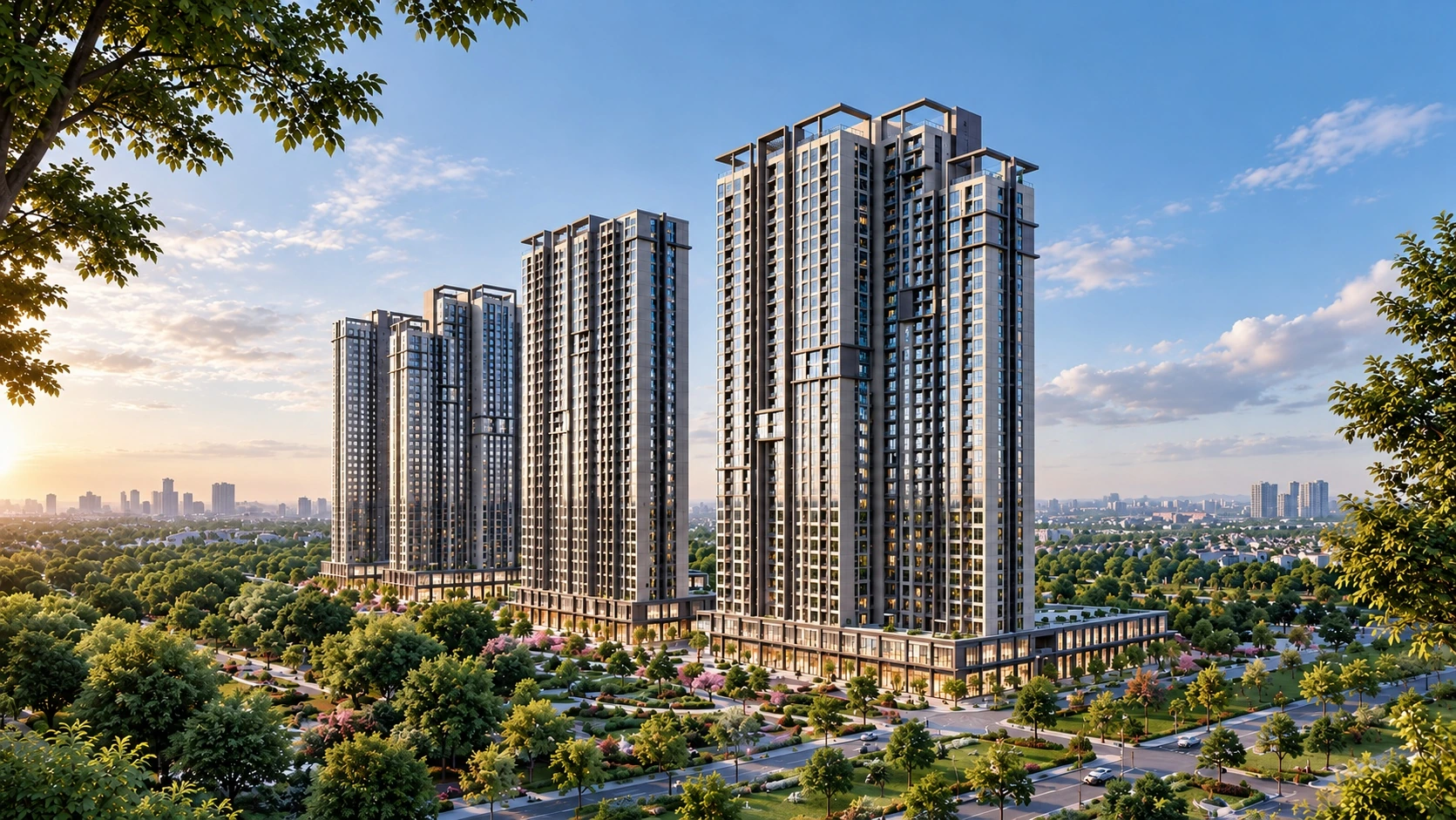Phối cảnh các tòa căn hộ phân khu A The CityOn
